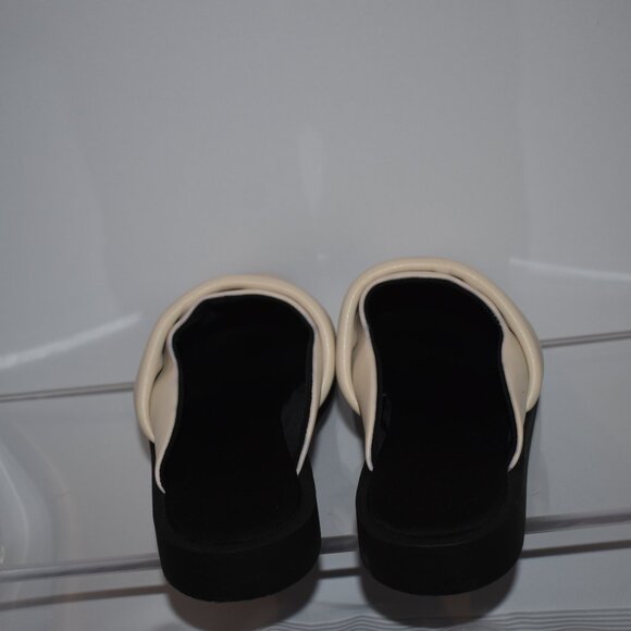 New MANGO Quilted Detail Clog Cream & Black Pebbled Leather Effect Size 41, 9-10 - Picture 7 of 7